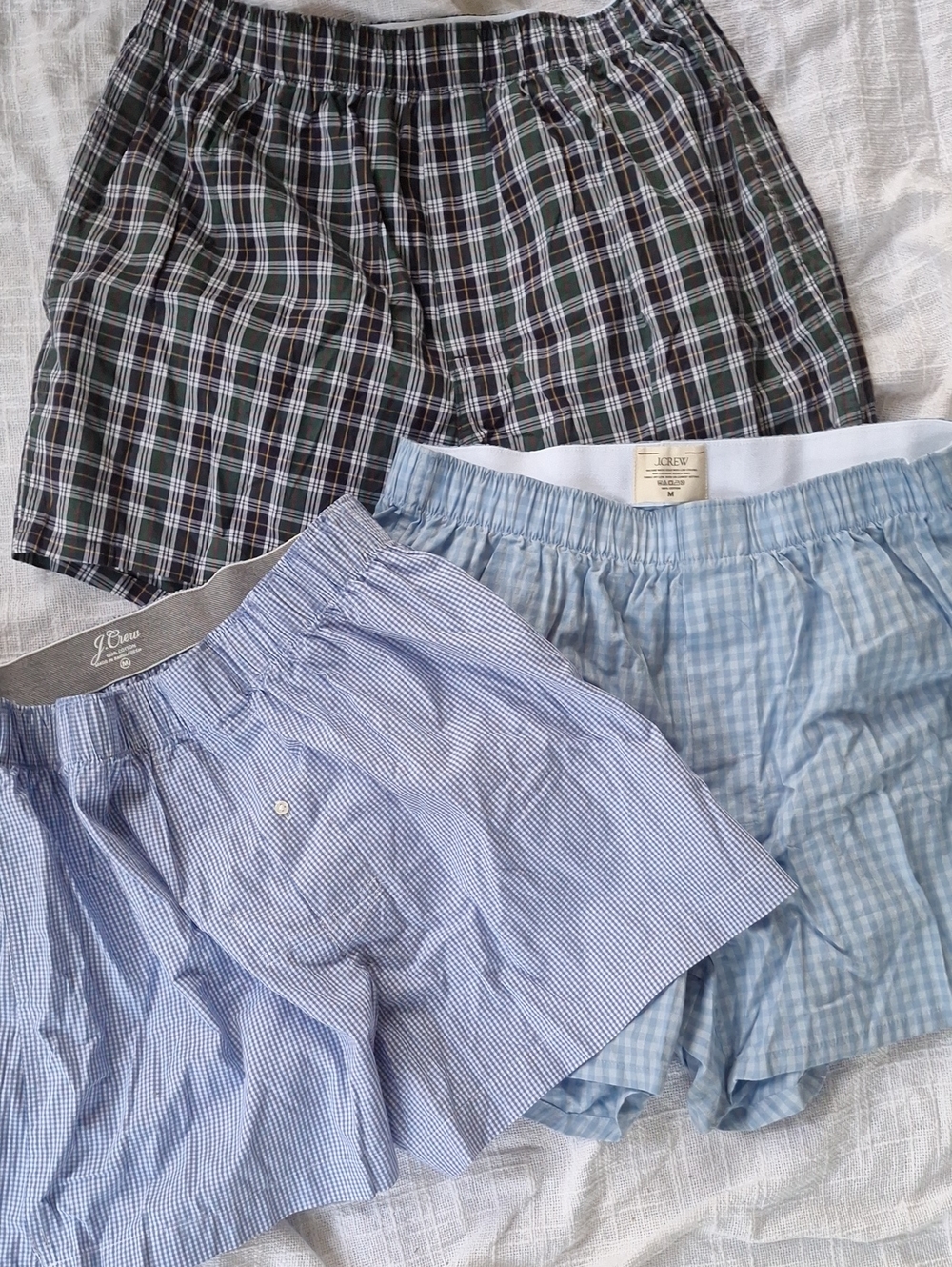 New W/o Package J. Crew Woven Boxer Brief M medium Plaid Gingham Print